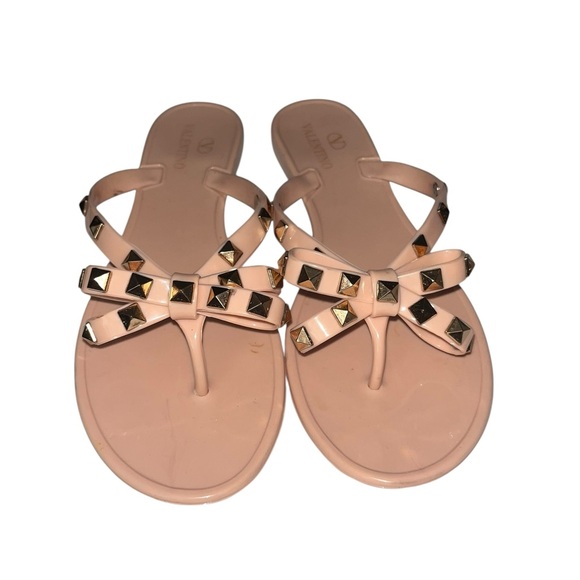Valentino Garavani Shoes - Valentino Garavani Rockstud PVC Flat Thong Sandals Size 38